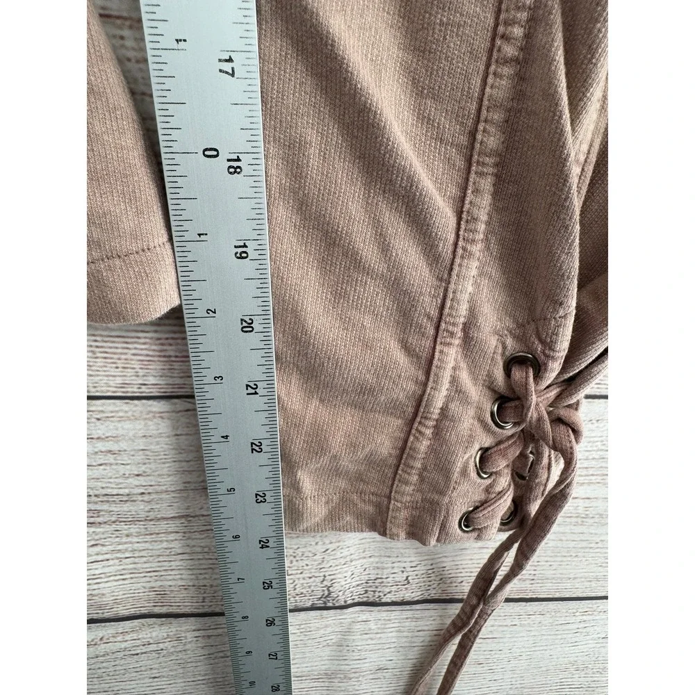 Free People FP One Adella Harem Pants Women 26 Mauve Smocked Lace Up Ankle